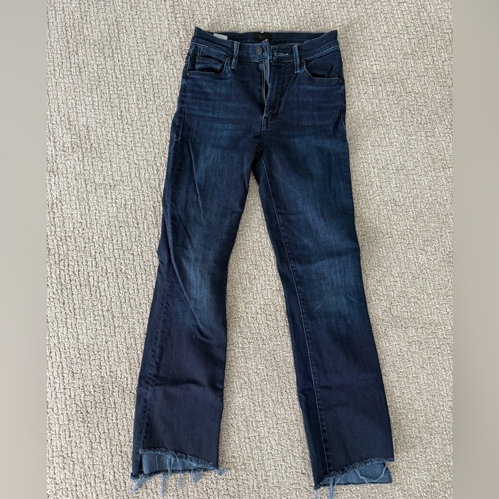 MOTHER Dark Indigo Insider Crop Step Fray